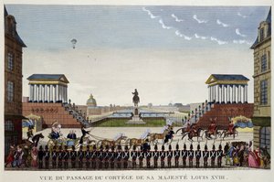 5月3日、威厳あるルイ18世の行列の通過の様子 作： Henri Courvoisier Voisin