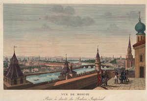 Vue de Moscou depuis le balcon du palais imperial, Russie （皇居のバルコニーから見たモスクワの景色） Gravure de Henri Courvoisier-Voisin （1757-1830） - 1812 Dim 40,7x55,6 cm Private Collection 作： Henri Courvoisier Voisin