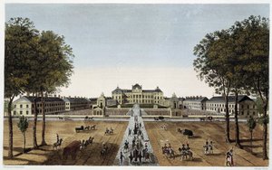 ヴォーギラード通りから見た王立陸軍士官学校の眺め（1820年頃） - Courvoisierの「Vues de Paris」に掲載されています。 作： Henri Courvoisier Voisin