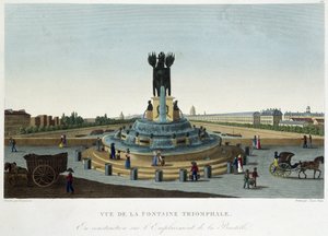 バスティーユの凱旋門の眺め - クルボアジェの「Vues de Paris」にて 作： Henri Courvoisier Voisin