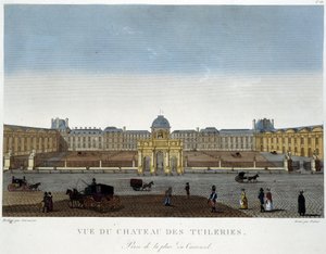 チュイルリー城の眺め - クルボアジェの「Vues de Paris」にて