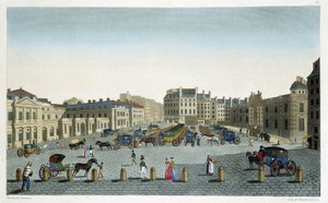 パレ・ロワイヤルとシャトー・ドーの眺め - クルボアジェの「Vues de Paris」にて 作： Henri Courvoisier Voisin