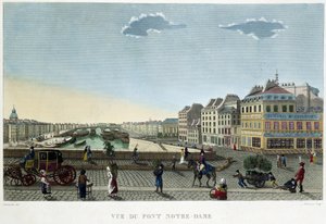 ノートルダム橋の眺め - Courvoisierの "Vues de Paris "より 作： Henri Courvoisier Voisin