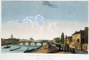 王の庭園橋（ラペ）からの眺め - クルボアジェの「パリの景色」にて 作： Henri Courvoisier Voisin
