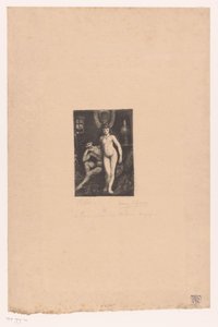 立っている裸の女性と座っている裸の男性 作： Henri De Groux (signed by artist)