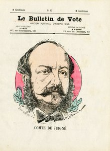 バロット第2シリーズ、カラーの風刺画：De Juigne Comte - イラスト：Henri Demare (1846-1888) 作： Henri Demare