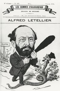 「Les Hommes d&39;Aujourd&39;hui」からのアルフレッドLetellierの風刺画
