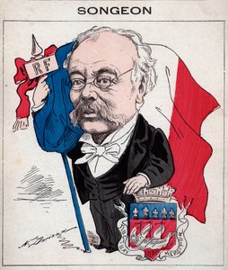 元パリ市議会議長ジャック・ソンジョン（1818-1899）の肖像 - パリの「今日の人」に掲載されたアンリ・ドゥマールによる風刺画