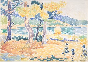 海岸線の松、nd.. 作： Henri Edmond Cross