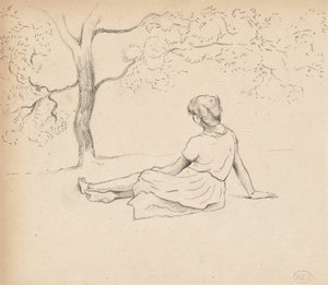 「プロヴァンスのLaundresses」のための研究、1885-89年 作： Henri Edmond Cross