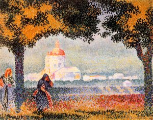 サンタマリア教会degli Angelyアッシジ近く、1909 作： Henri Edmond Cross