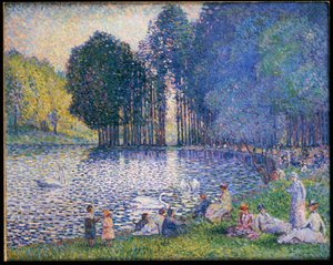 ブローニュの森の湖、1899年頃 作： Henri Edmond Cross