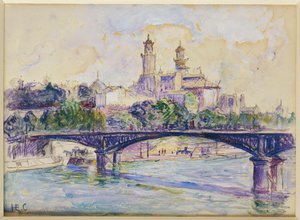 トロカデロの前のセーヌ川 作： Henri Edmond Cross