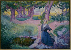 ウォッシャーウーマン、1895-96 作： Henri Edmond Cross