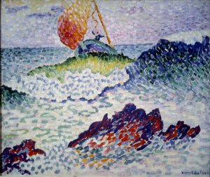 難破船です。画：アンリ・ドラクロワ・ディット・クロス（アンリ・エドモン・クロス）（1856-1910年 作： Henri Edmond Cross