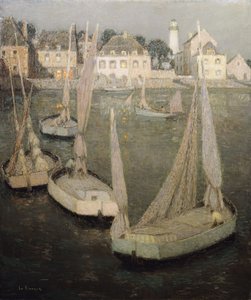 月光によるブルトン港;月光によるポートブルトン 作： Henri Eugene Augustin Le Sidaner