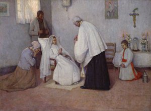 端の聖体拝領、1889 作： Henri Eugene Augustin Le Sidaner