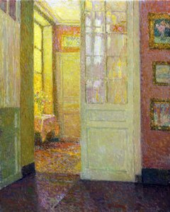 インテリア。窓の光 - アンリ・ル・シダネル（1862-1939）の絵画 作： Henri Eugene Augustin Le Sidaner