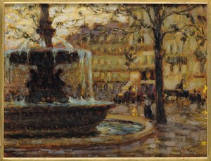 噴水、パリ、1904 作： Henri Eugene Augustin Le Sidaner