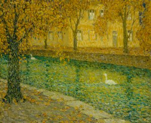 運河、アヌシー 作： Henri Eugene Augustin Le Sidaner