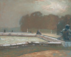 彫像、ベルサイユの庭、1900 作： Henri Eugene Augustin Le Sidaner