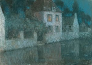 ヌムールへの運河; Le Canal a Nemours 作： Henri Eugene Augustin Le Sidaner