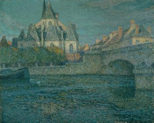 フランス、ヌムールの教会 作： Henri Eugene Augustin Le Sidaner