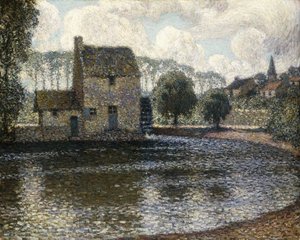 灰色の風車;ムーリングリス 作： Henri Eugene Augustin Le Sidaner