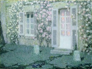 薔薇のある家、1936 作： Henri Eugene Augustin Le Sidaner