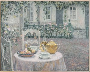 ピンクのテーブルクロス 作： Henri Eugene Augustin Le Sidaner