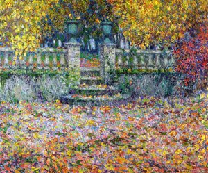 秋のテラス、ガーベロイ 作： Henri Eugene Augustin Le Sidaner