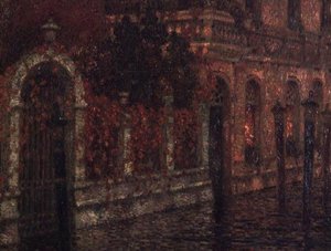 ベニスの運河（油彩・キャンバス 作： Henri Eugene Augustin Le Sidaner