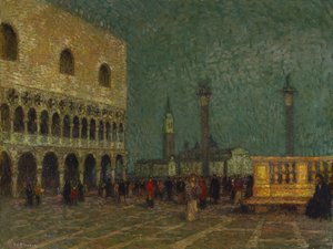 ヴェネツィア、サンマルコ広場、1914年頃（キャンバスに油彩） 作： Henri Eugene Augustin Le Sidaner