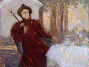 傘を持つ女性; Femme a l&39;Ombrelle 作： Henri Eugene Augustin Le Sidaner