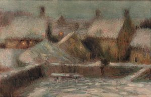 雪景色の夜、c1901 作： Henri Eugene Le Sidaner