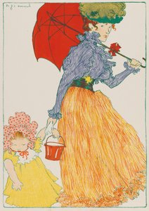 広場で、1897。 作： Henri Jacques Edouard Evenepoel