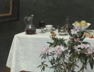 静物テーブルの隅 作： Henri Fantin-Latour