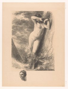 水中の岩に鎖でつながれたアンドロメダ アンドロメデ 作： Ignace Henri Jean Fantin Latour