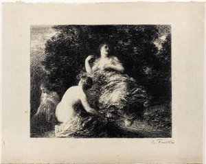 入浴女性 中皿 作： Ignace Henri Jean Fantin Latour