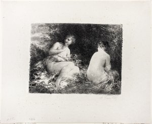 入浴女性・二枚目中皿 作： Ignace Henri Jean Fantin Latour