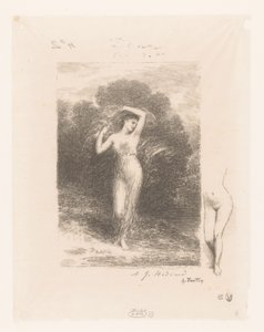 Jonge vrouw は sjaal に会いました 若い患者 Gedichten van André Chénier (シリーズタイトル) アンドレ・シェニエの詩の挿絵（連載タイトル） 作： Ignace Henri Jean Fantin Latour