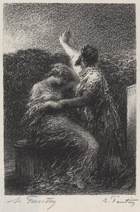 魔術師バルタザールとファティマ 作： Ignace Henri Jean Fantin Latour