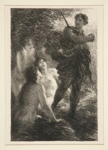 神々の黄昏 第3幕 ジークフリートとラインの乙女たち 作： Ignace Henri Jean Fantin Latour