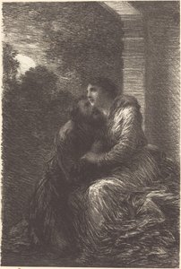 『ローエングリン』第三幕よりラブシーン 作： Ignace Henri Jean Fantin Latour
