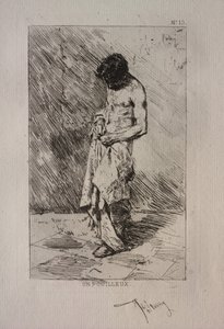 ノミを探す男 作： Ignace Henri Jean Fantin Latour