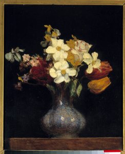 水仙とチューリップ アンリ・ファンタン・ラトゥールの絵画（ファンタン・ラトゥール 作： Ignace Henri Jean Fantin Latour