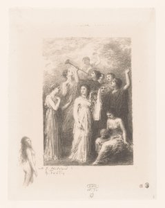 ネーゲン・ミューゼン・ヴァン・デ・オリンパス 口絵：ブラインド Gedichten van André Chénier (シリーズタイトル) アンドレ・シェニエの詩の挿絵（連載タイトル） 作： Ignace Henri Jean Fantin Latour