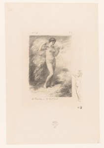 Neere met wapperende sluier ニーレ Gedichten van André Chénier (シリーズタイトル) アンドレ・シェニエの詩の挿絵（連載タイトル） 作： Ignace Henri Jean Fantin Latour
