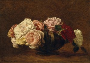 ボウルのバラ、1883年。 作： Ignace Henri Jean Fantin Latour