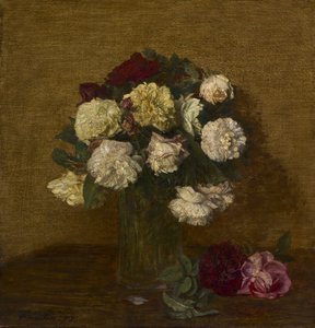 花瓶のバラ、1878 作： Ignace Henri Jean Fantin Latour